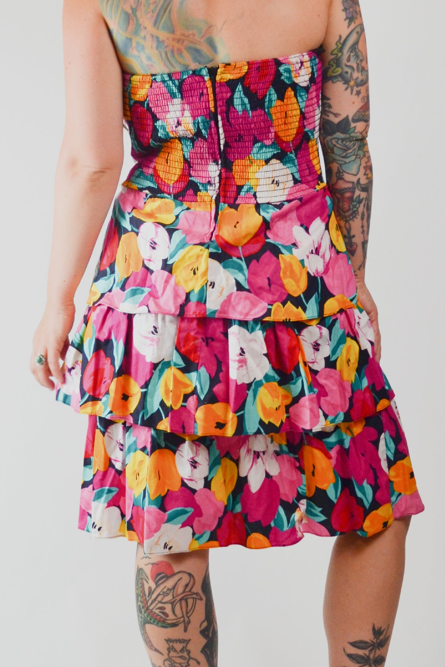 Vintage 1990's Floral Summer Party Dress Selected by Old Moon Vintage
