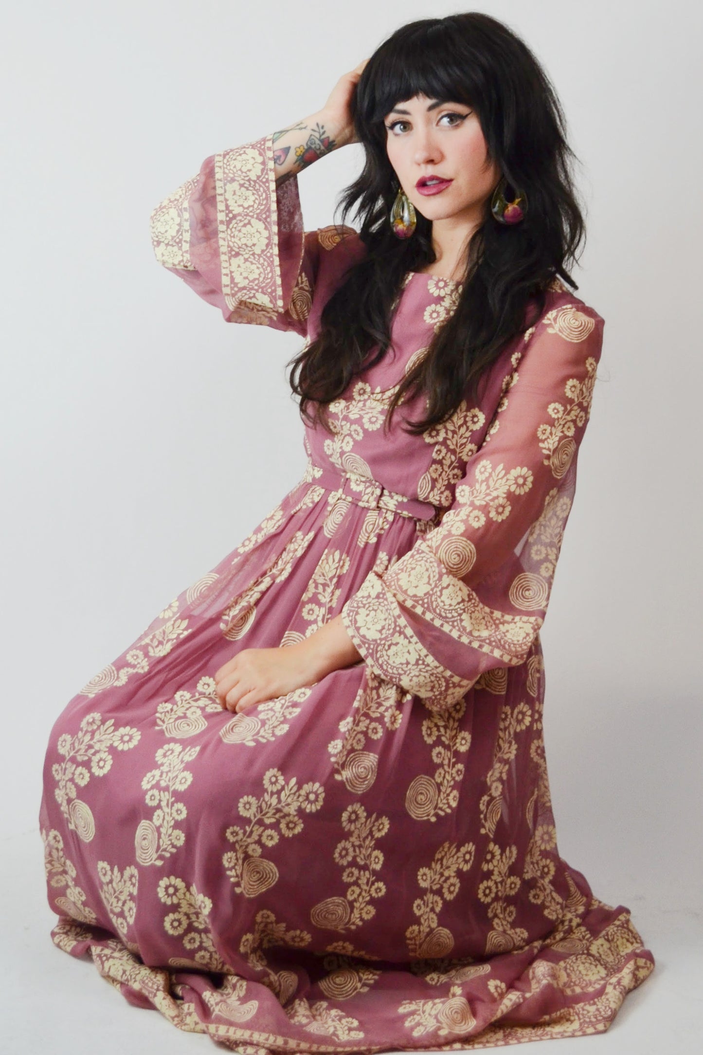 1970's DALANI Floral Vintage Saks Fifth Avenue Dress Selected by Old Moon Vintage