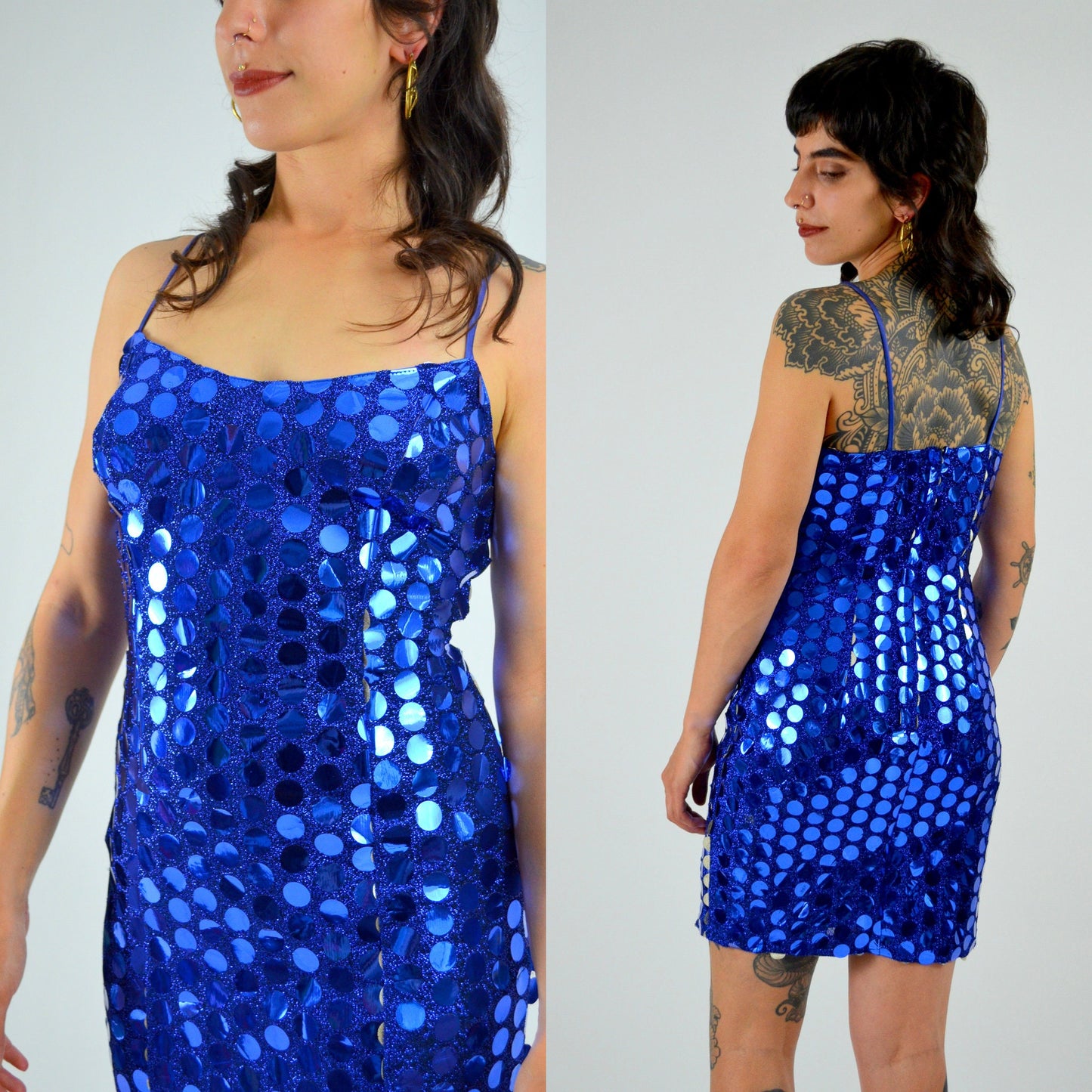 1980s Blue Shimmy Dress - XS