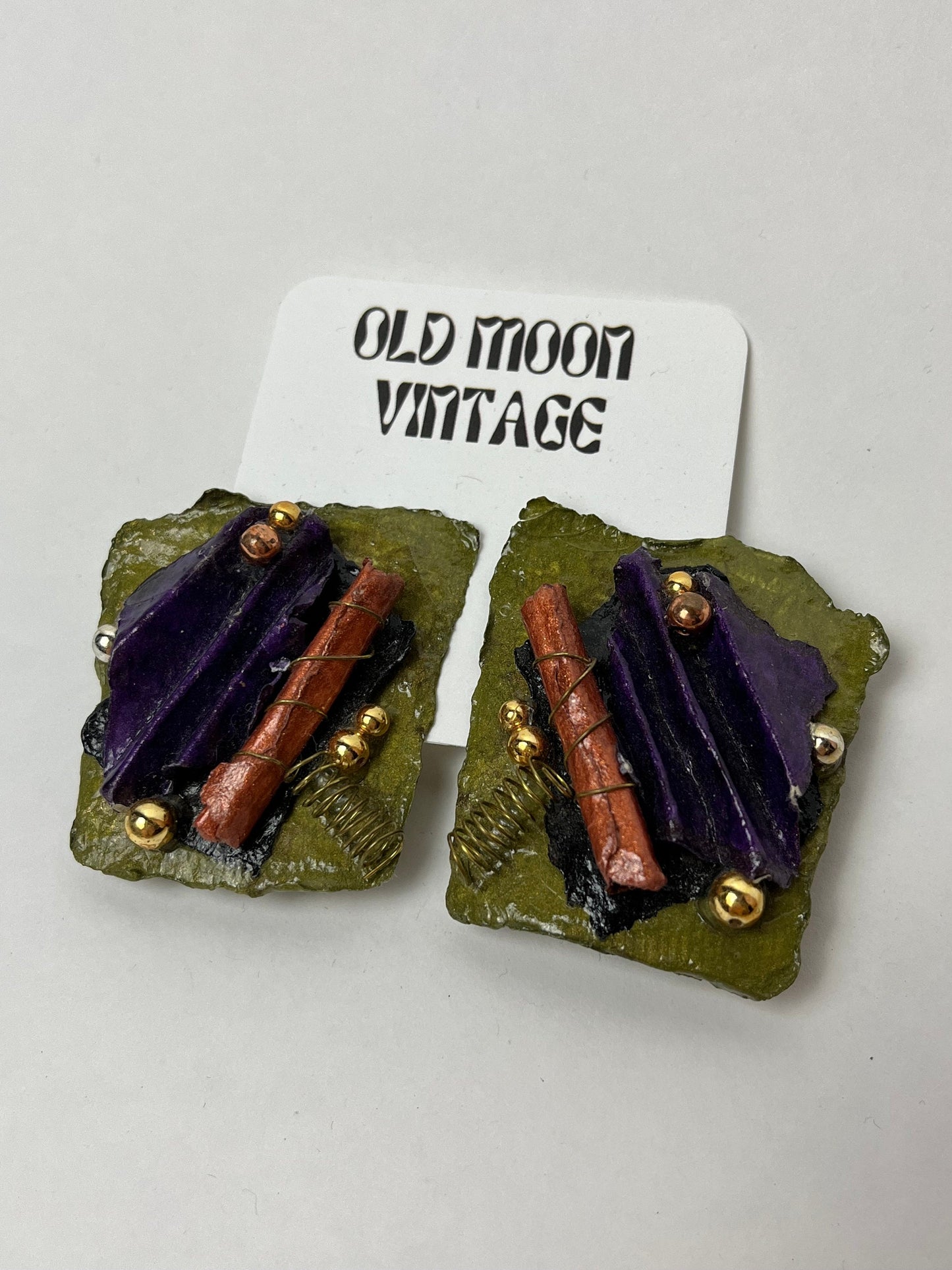 1990s Vintage Clip On Earrings " To Mom "