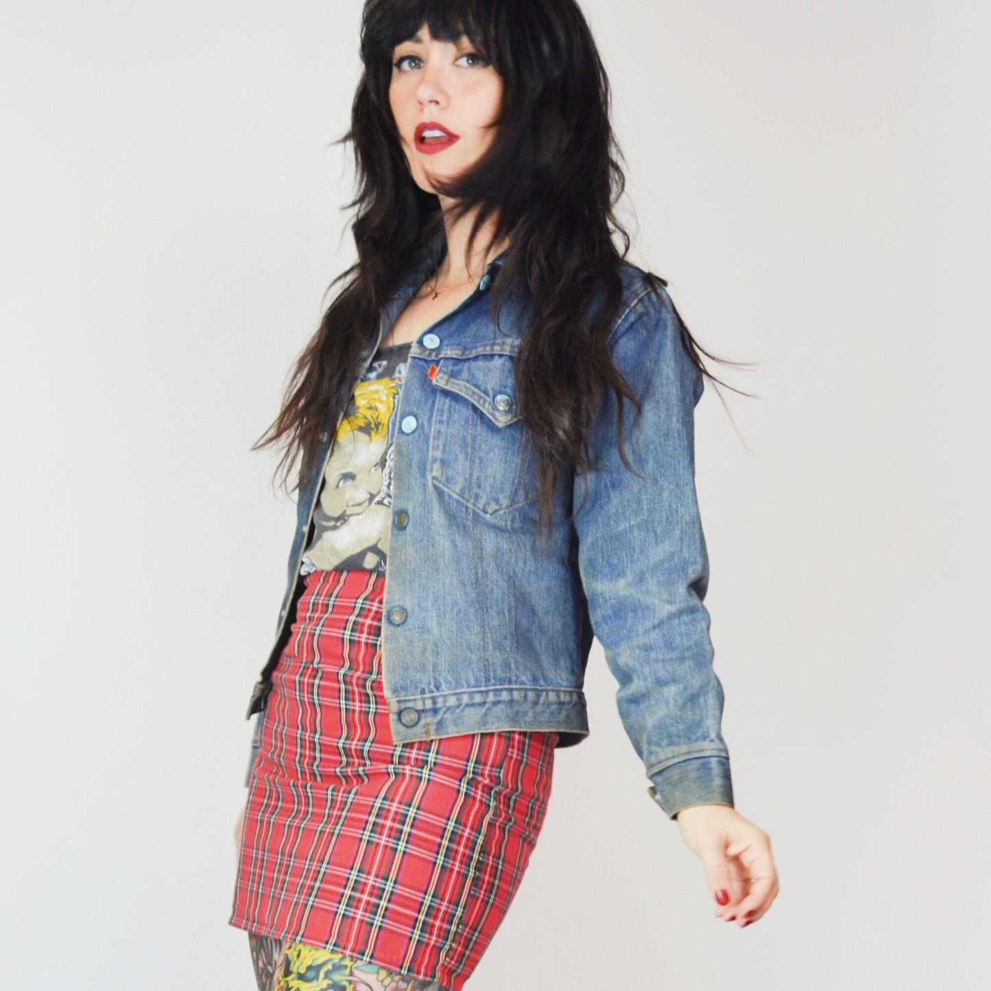 1970s LEVI'S AEROSMITH Denim Jacket Vintage XS 70s Jean Jacket
