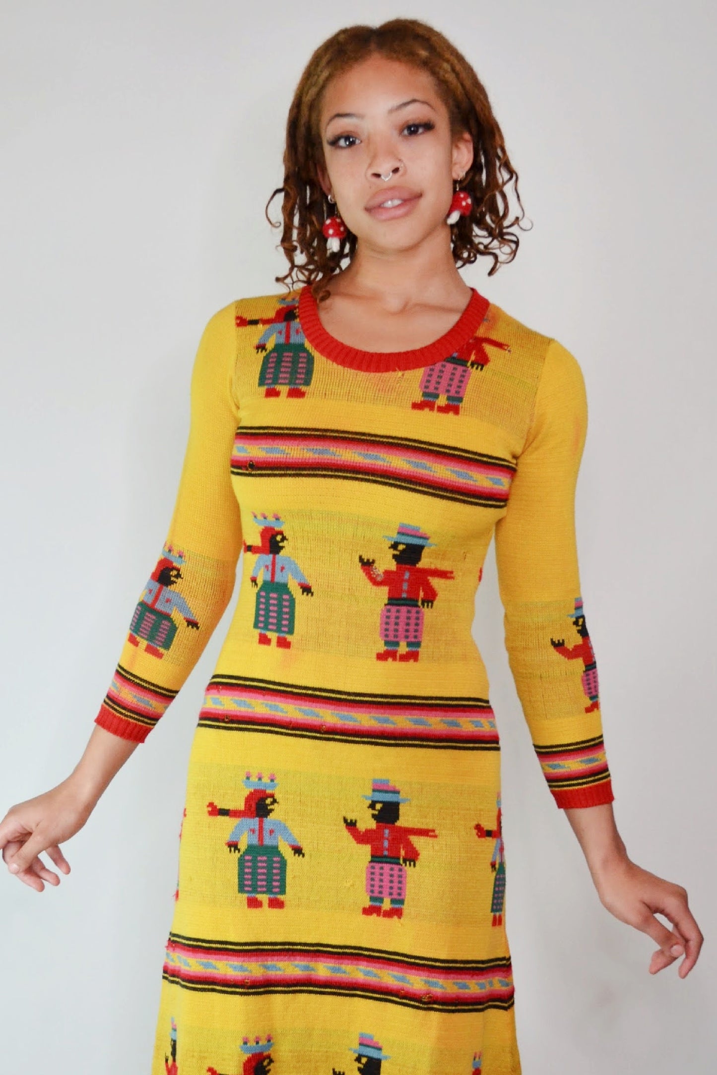 XS - RARE Archival 1971 Betsey Johnson Alley Cat Dress Happy People Selected by Old Moon Vintage