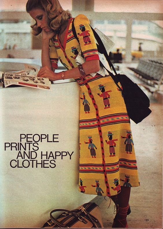 XS - RARE Archival 1971 Betsey Johnson Alley Cat Dress Happy People Selected by Old Moon Vintage