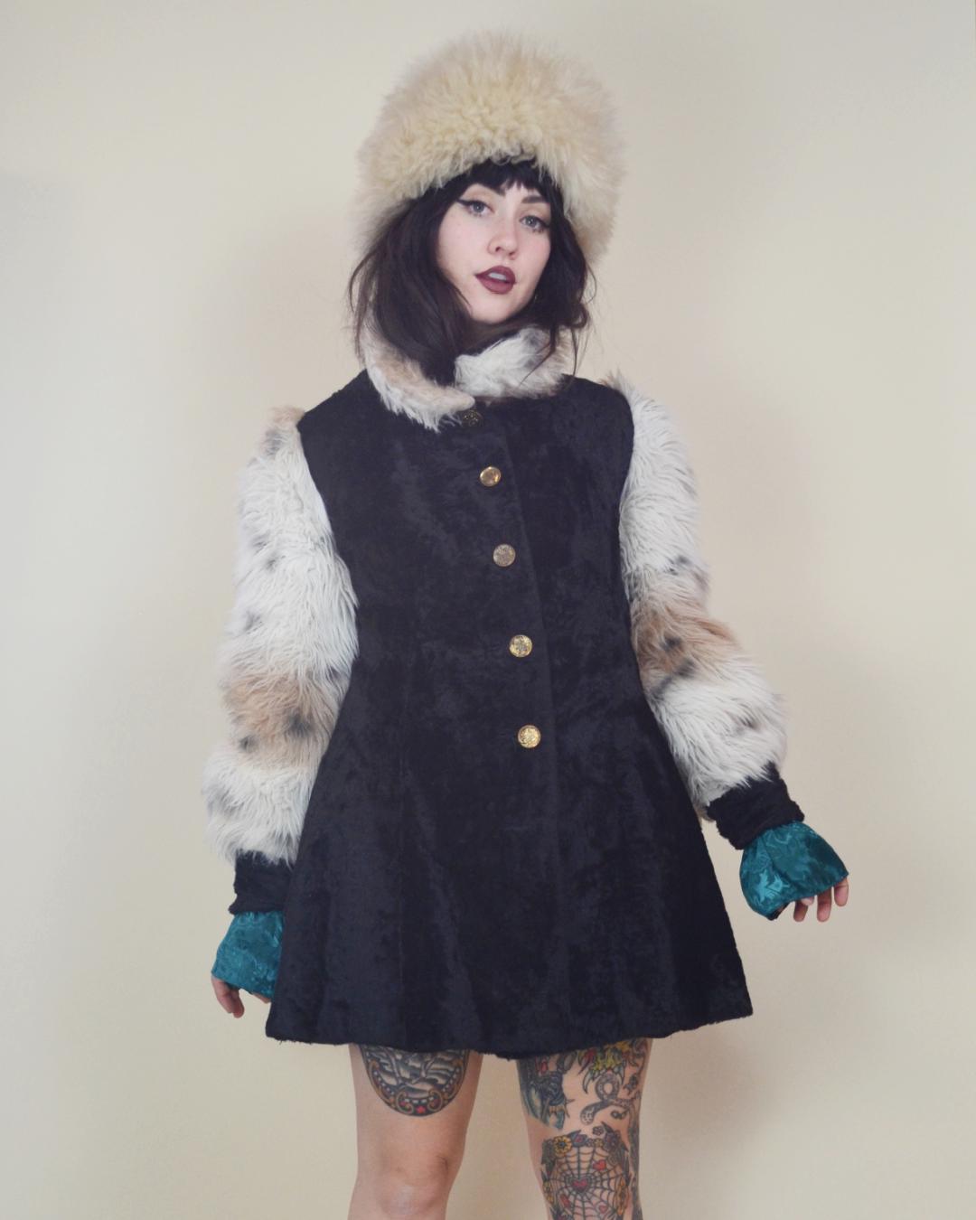 1960s Psychedelic Rock Vintage Faux Fur Coat made in FRANCE Vintage fur jacket 60s