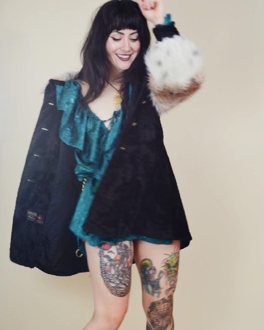 1960s Psychedelic Rock Vintage Faux Fur Coat made in FRANCE Vintage fur jacket 60s