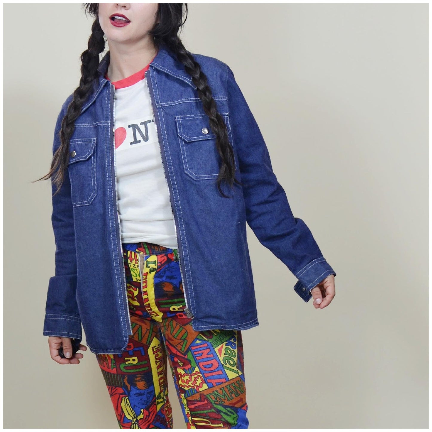 xs 1970s I Love New York I Heart NY Vintage 70s Ringer Tee