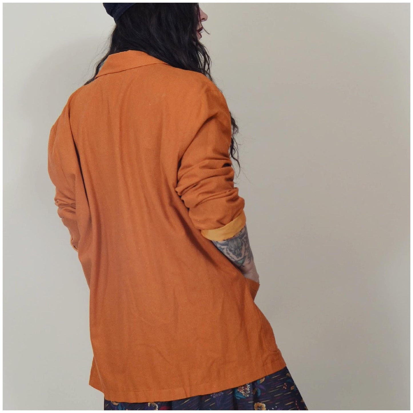 Large Silk Blazer Vintage 1990s Raw Silk Slouchy Blazer 90 vtg Jacket