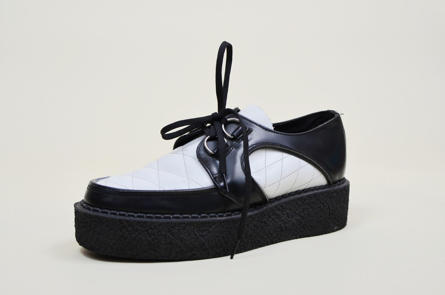 9 Mens Platform CREEPER 1990s VINTAGE Shoes Black and White
