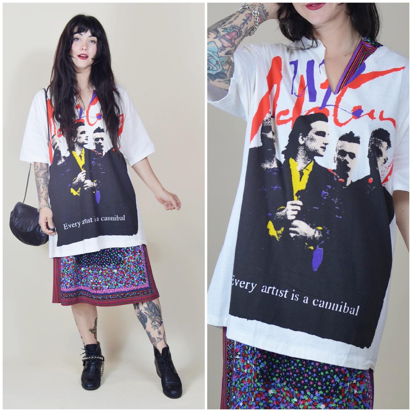 xl 1991 U2 Vintage Oversized Tee Every Artist is a Cannibal 90s Band