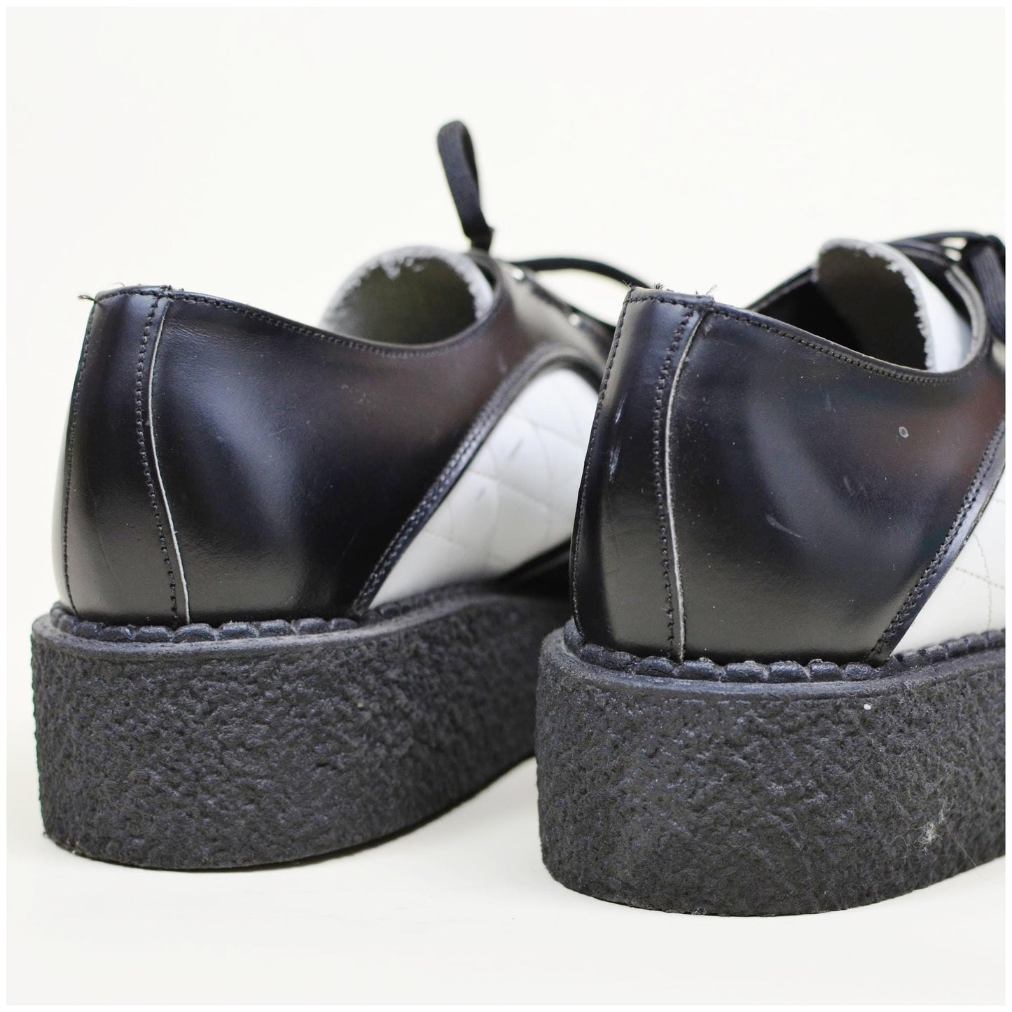 9 Mens Platform CREEPER 1990s VINTAGE Shoes Black and White