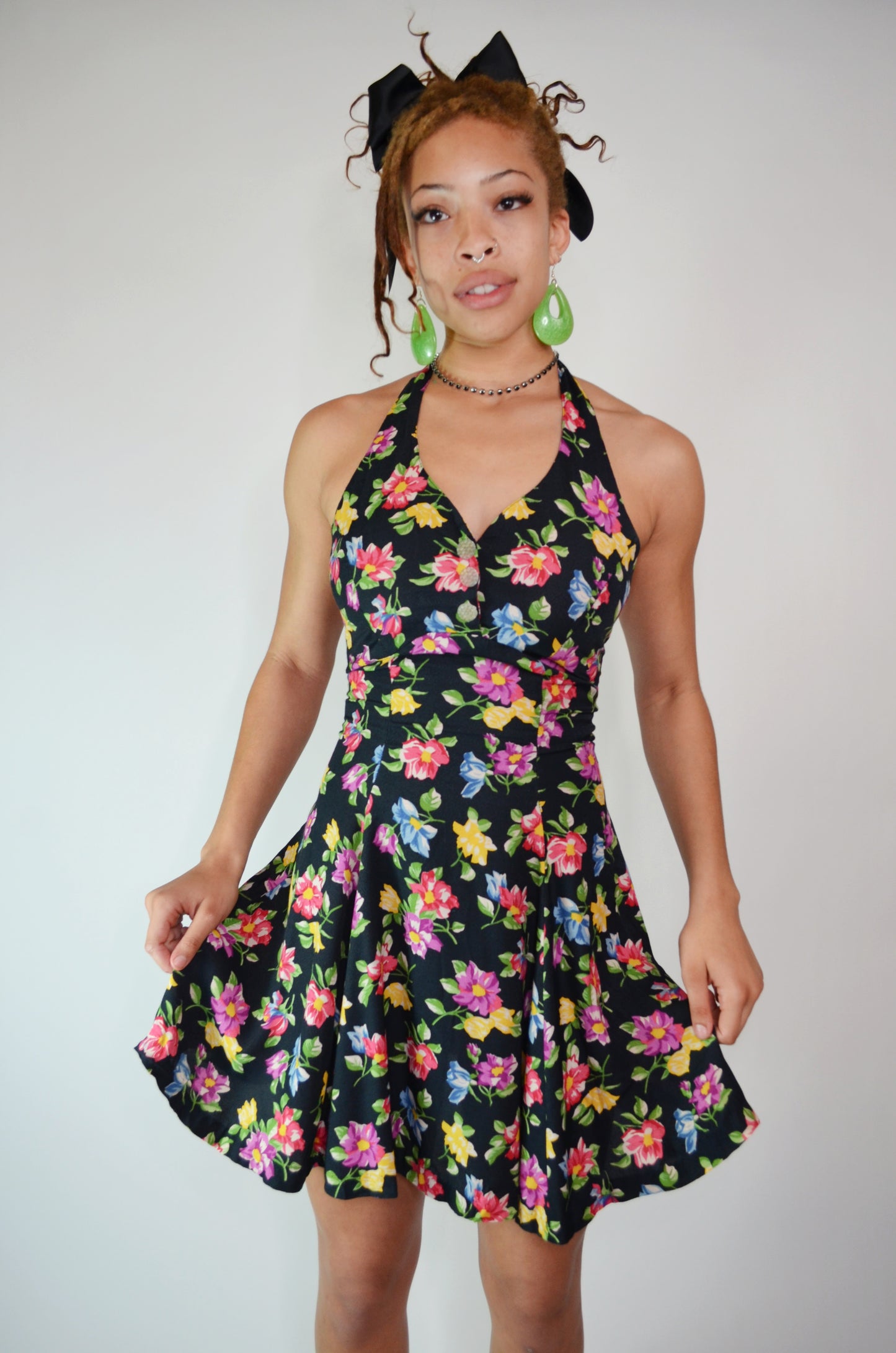 Vintage Betsey Johnson Floral Halter Dress Selected By Old Moon Vintage