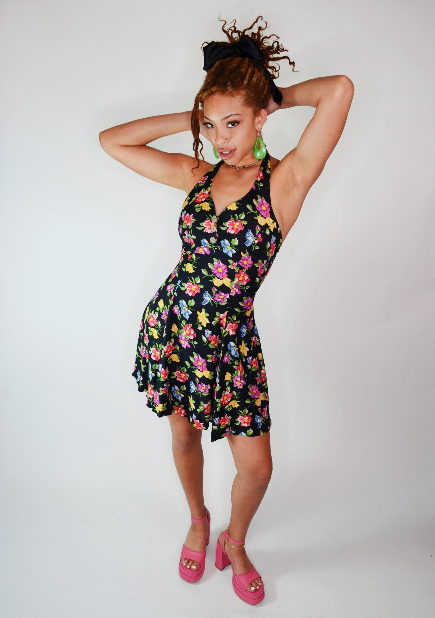 Vintage Betsey Johnson Floral Halter Dress Selected By Old Moon Vintage