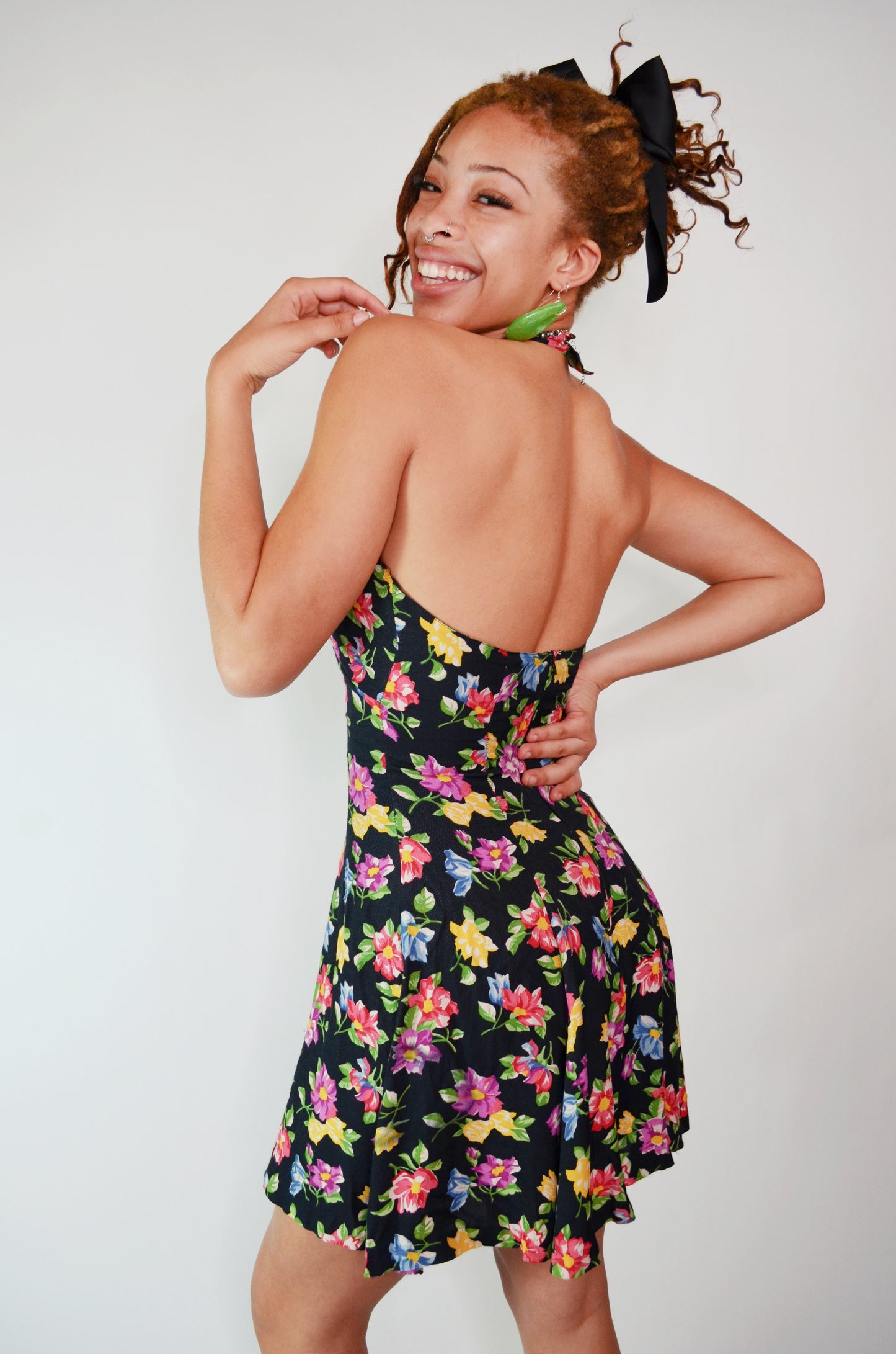 Vintage Betsey Johnson Floral Halter Dress Selected By Old Moon Vintage