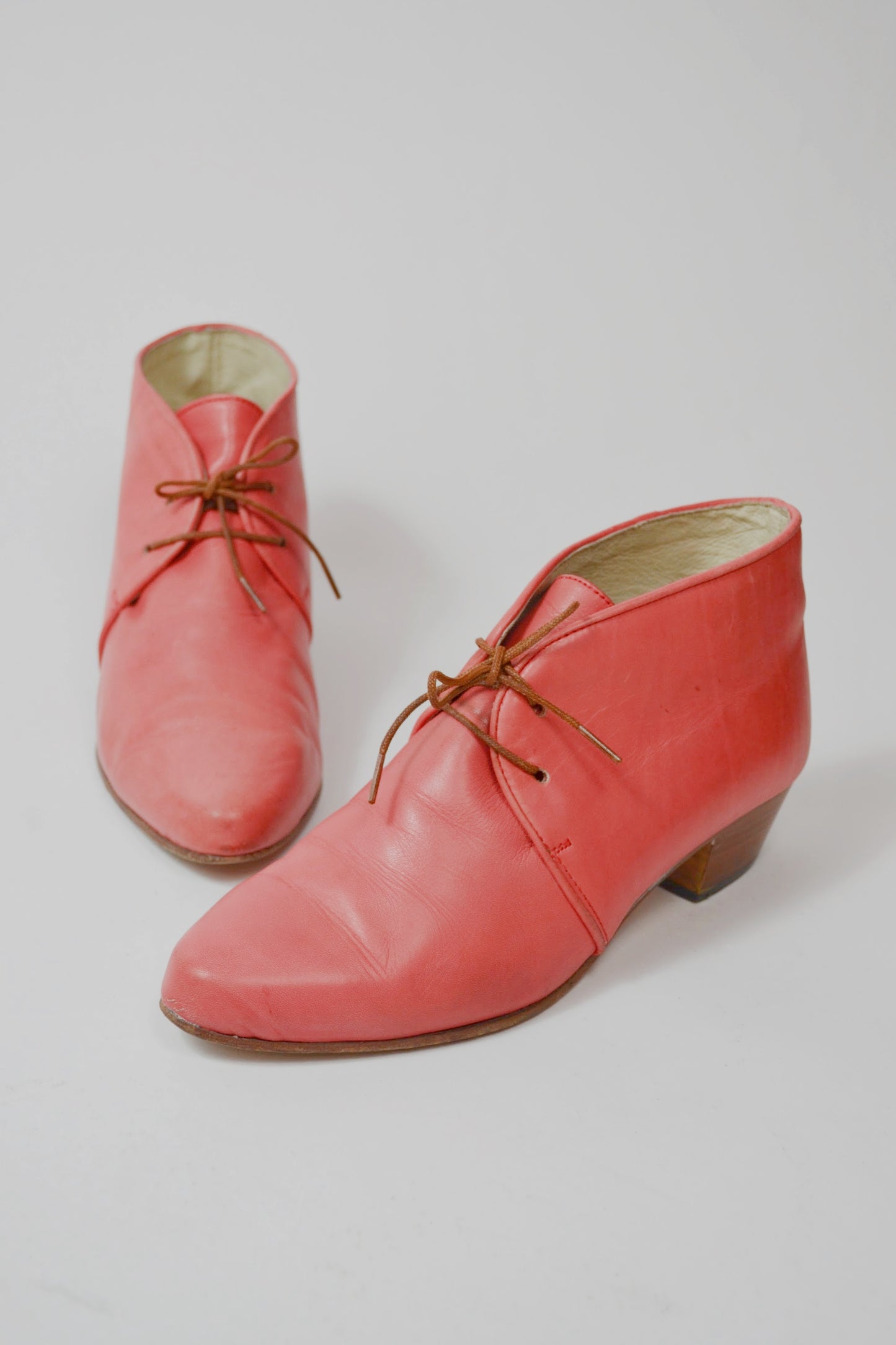 Vintage Joan and David Pink leather Booties Selected by Old Moon Vintage