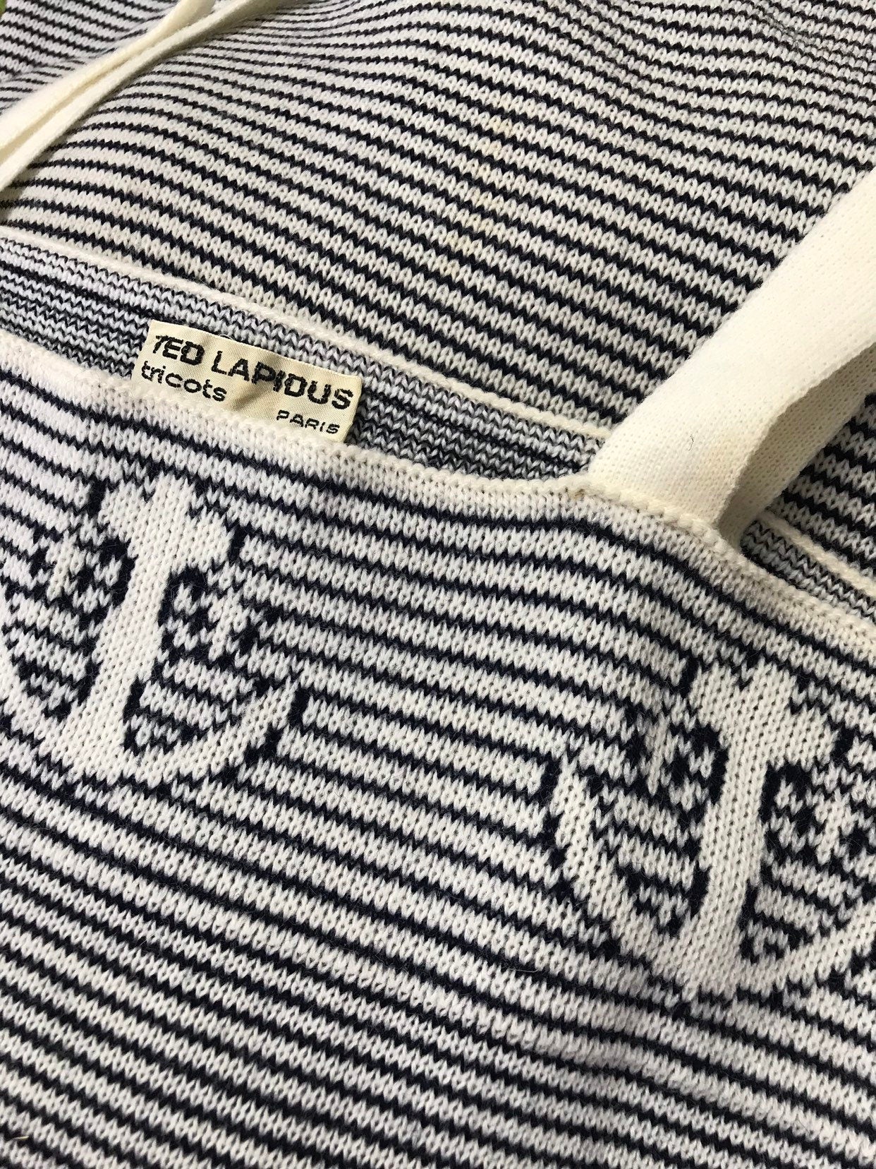 SMALL - MEDiUM 70s TED LAPIDUS Knit Dress Vintage Anchor Print Summer Dress 1970s Nautical Stripe Mini Dress