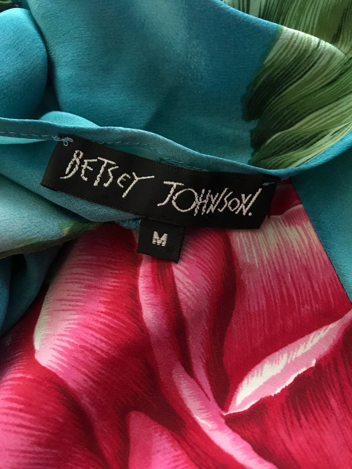 Small BETSEY JOHNSON Vintage Dress 1990s Floral Mini Dress 90 Tropical Summer Dress