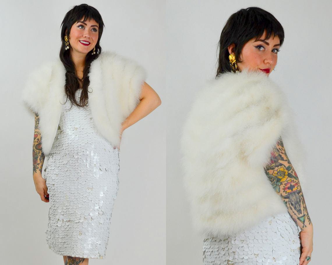 MEDIUM 1960s GENE SHELLY Wiggle Dress Vintage White Paillettes 60s Mod Shimmy Dress Gene Shelly Boutique International Sequin Dress