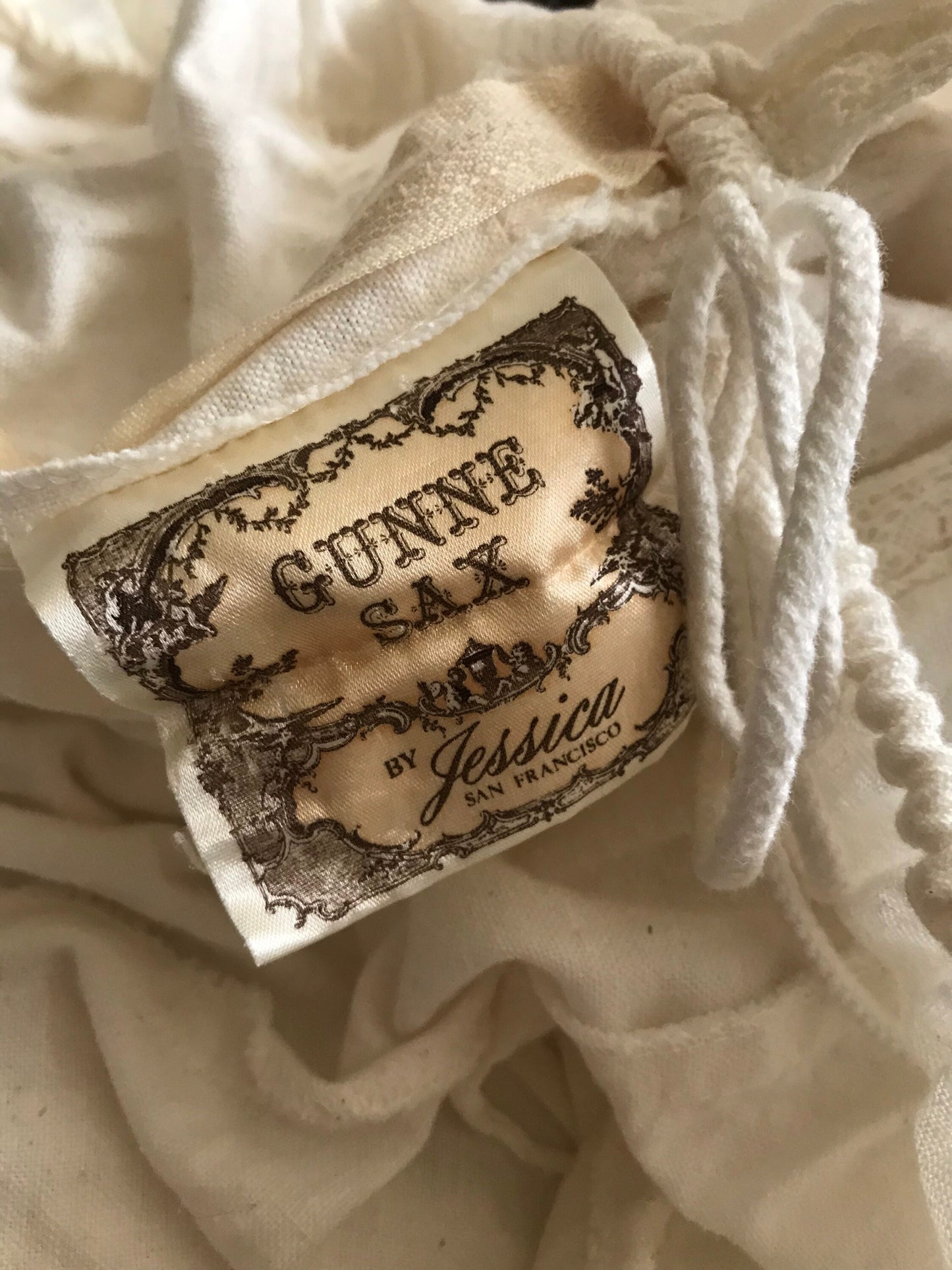 1970s GUNNE SAX White Cotton Maxi Dress - XS