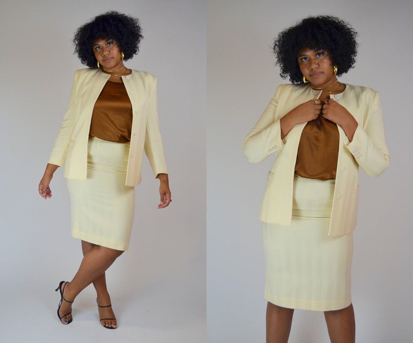 Medium CHRISTIAN DIOR White Wool Suit 1990s Vintage Designer