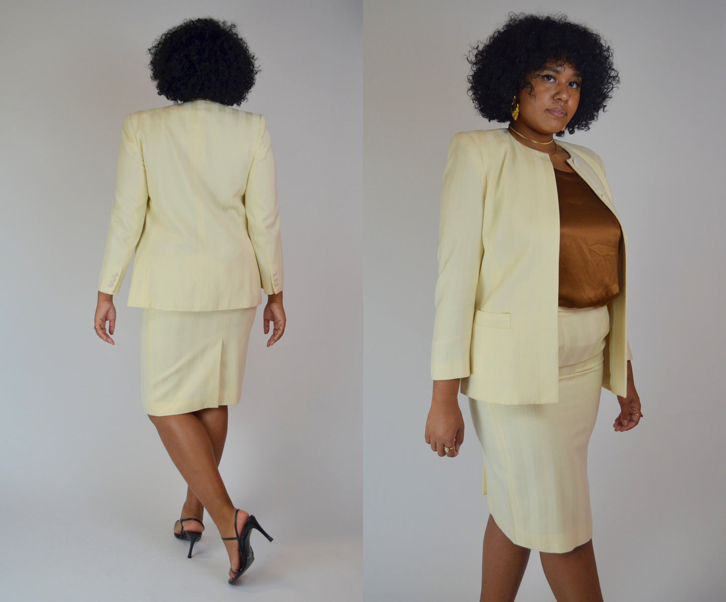 Medium CHRISTIAN DIOR White Wool Suit 1990s Vintage Designer