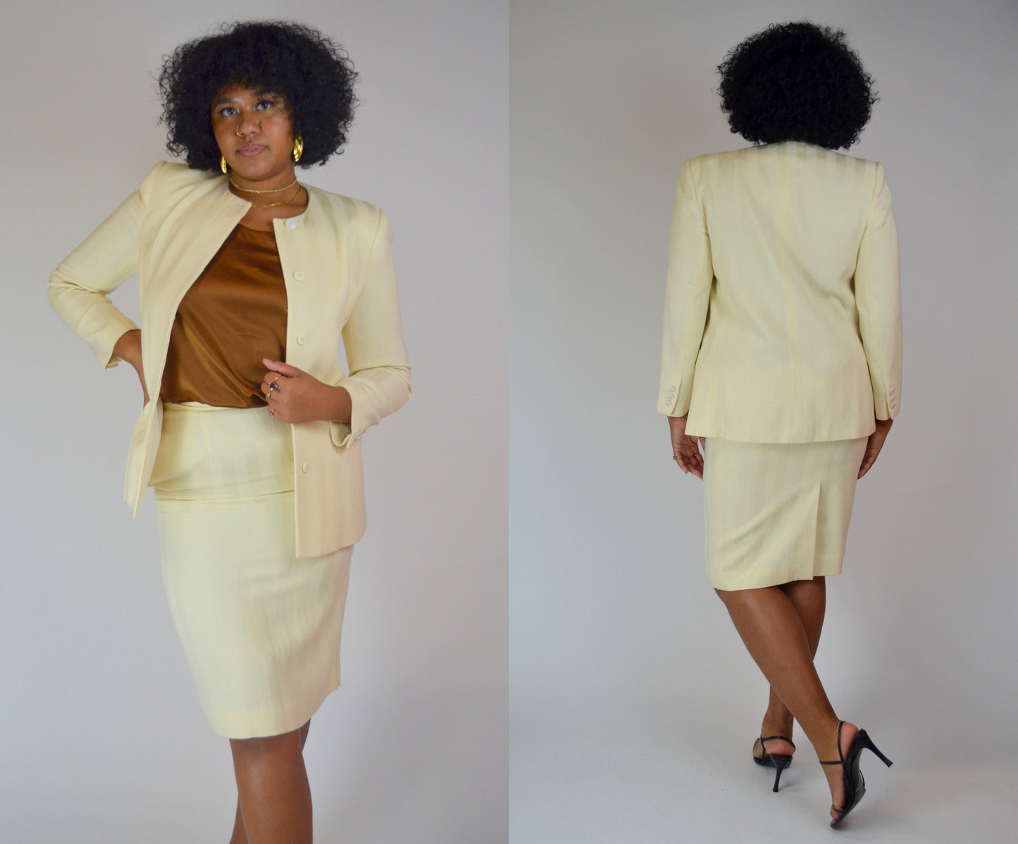 Medium CHRISTIAN DIOR White Wool Suit 1990s Vintage Designer