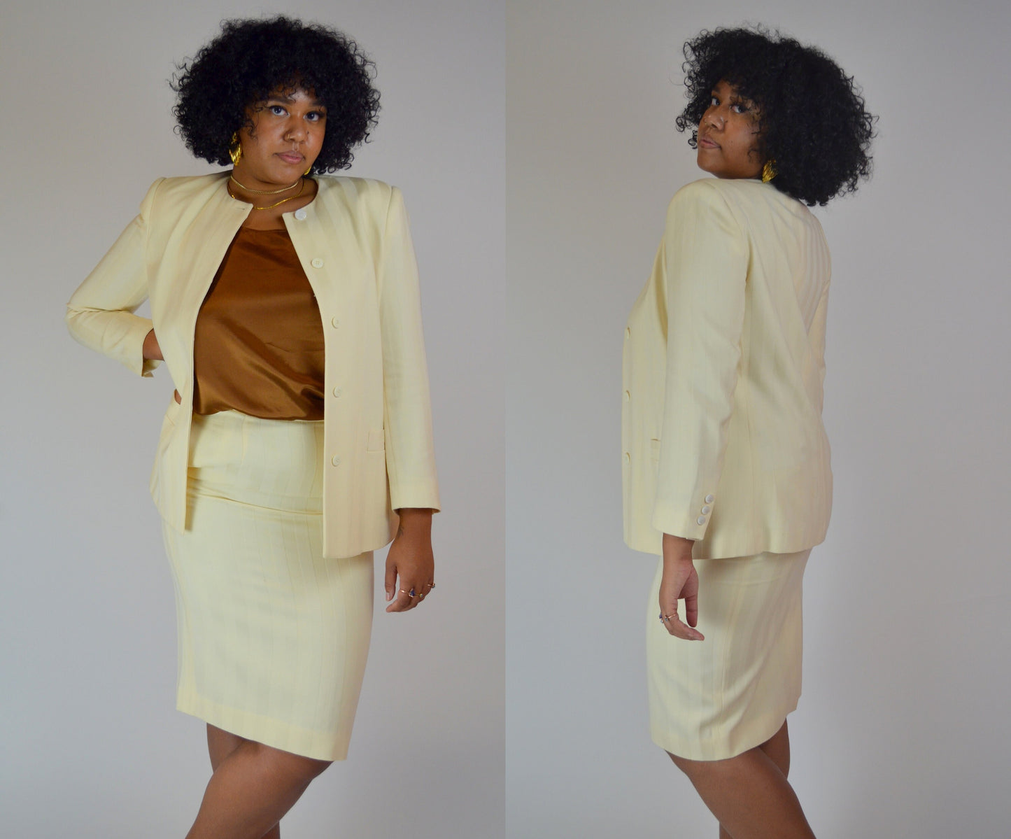 Medium CHRISTIAN DIOR White Wool Suit 1990s Vintage Designer