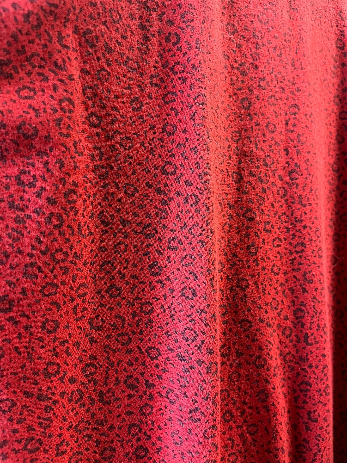 1990s Red LEOPARD Print Cotton Dress - Small - Medium