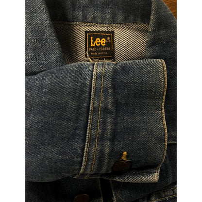 1970s Small LEE Jean Jacket - Vintage Button Down Dark Denim Coat