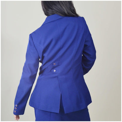 1970s XS Navy Blazer - Vintage Fitted Blue Daggar Collar "Got the Hot for Wendy Watts" Jacket