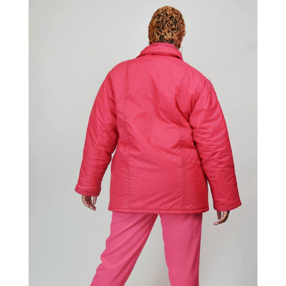 1980 XL Pink Puffy Jacket – Vintage Hot Pink Puffer Winter Coat