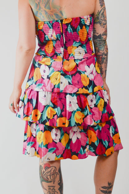 Vintage 1990's Floral Summer Party Dress Selected by Old Moon Vintage