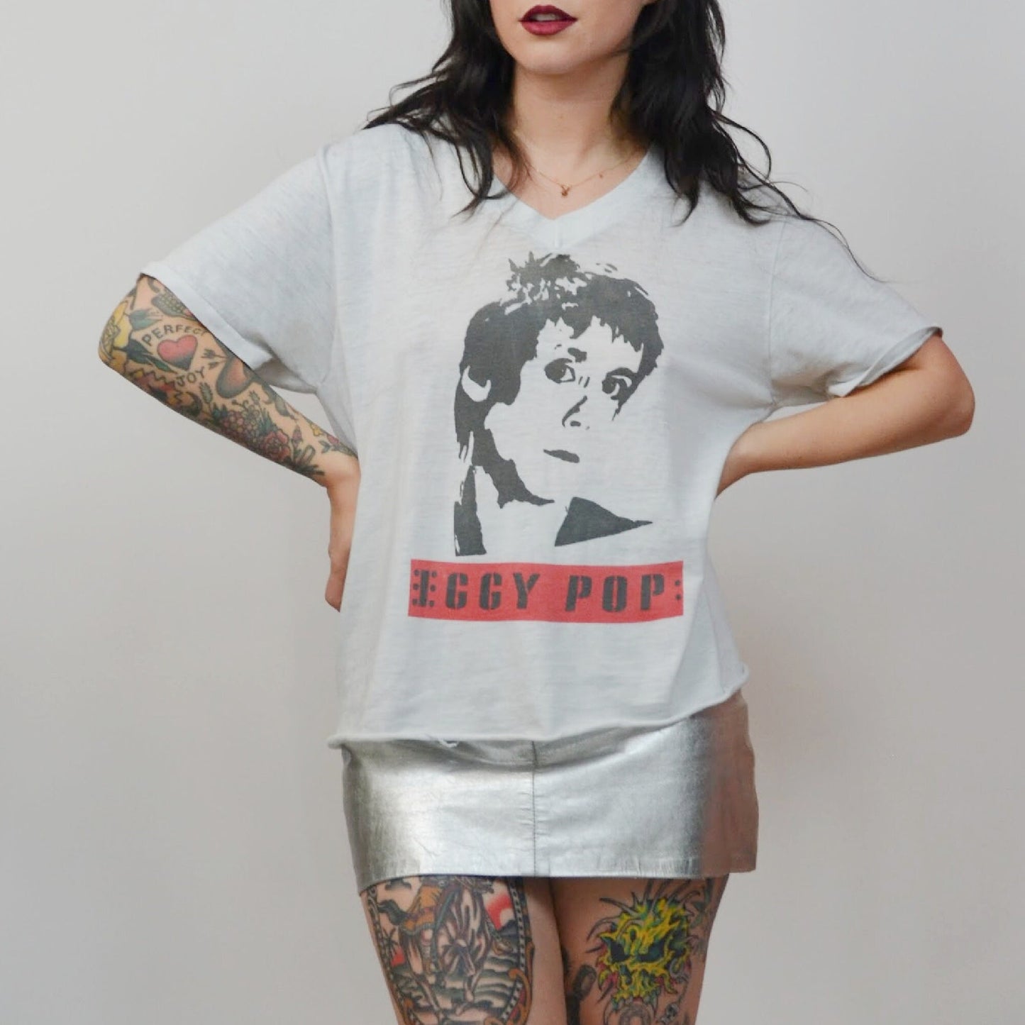 1970s Medium IGGY POP Shirt – Vintage Rare Band Tee 70s Paper Thin Graphic T-Shirt Black and Red Print Punk Rock Collectible Tee