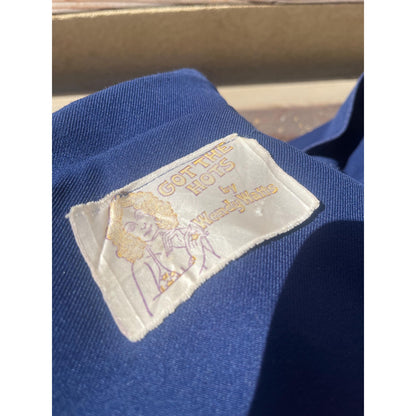 1970s XS Navy Blazer - Vintage Fitted Blue Daggar Collar "Got the Hot for Wendy Watts" Jacket