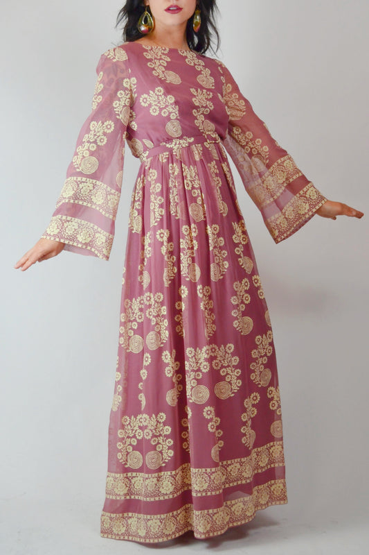 1970's DALANI Floral Vintage Saks Fifth Avenue Dress Selected by Old Moon Vintage