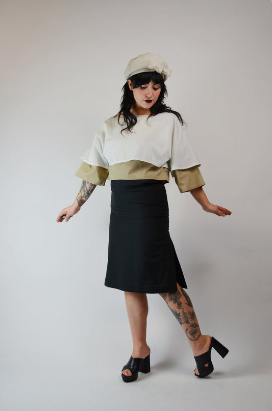 1980s Colorblock Dress Vintage Minamalist - SMALL
