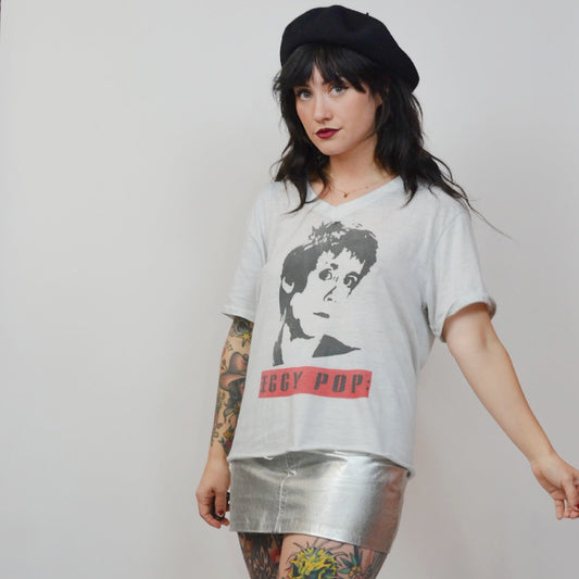 medium 1970s RARE Vintage IGGY POP Vtg Tee Paper Thin 70s Shirt