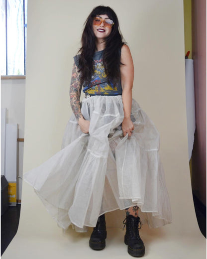 FRED PERLBERG 1950s CRINOLINE Vintage Sheer Skirt Full Long Statement Skirt