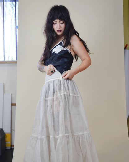 FRED PERLBERG 1950s CRINOLINE Vintage Sheer Skirt Full Long Statement Skirt