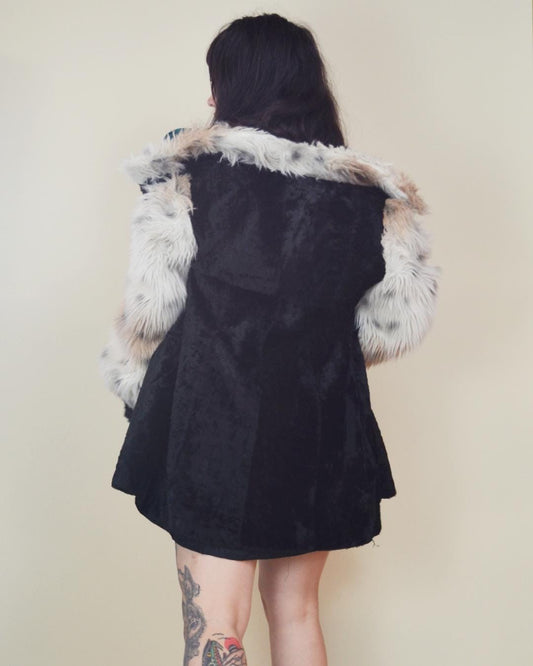 1960s Psychedelic Rock Vintage Faux Fur Coat made in FRANCE Vintage fur jacket 60s