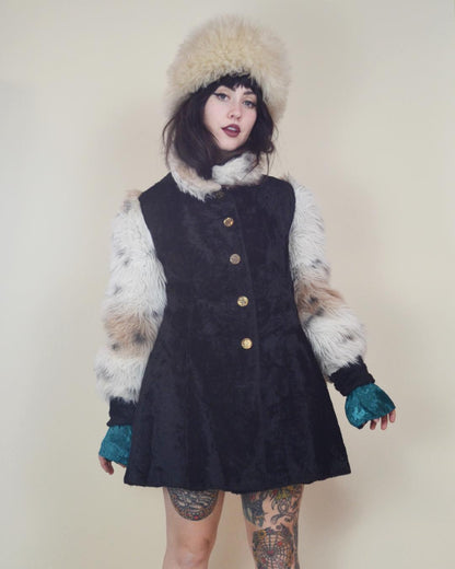 1960s Psychedelic Rock Vintage Faux Fur Coat made in FRANCE Vintage fur jacket 60s