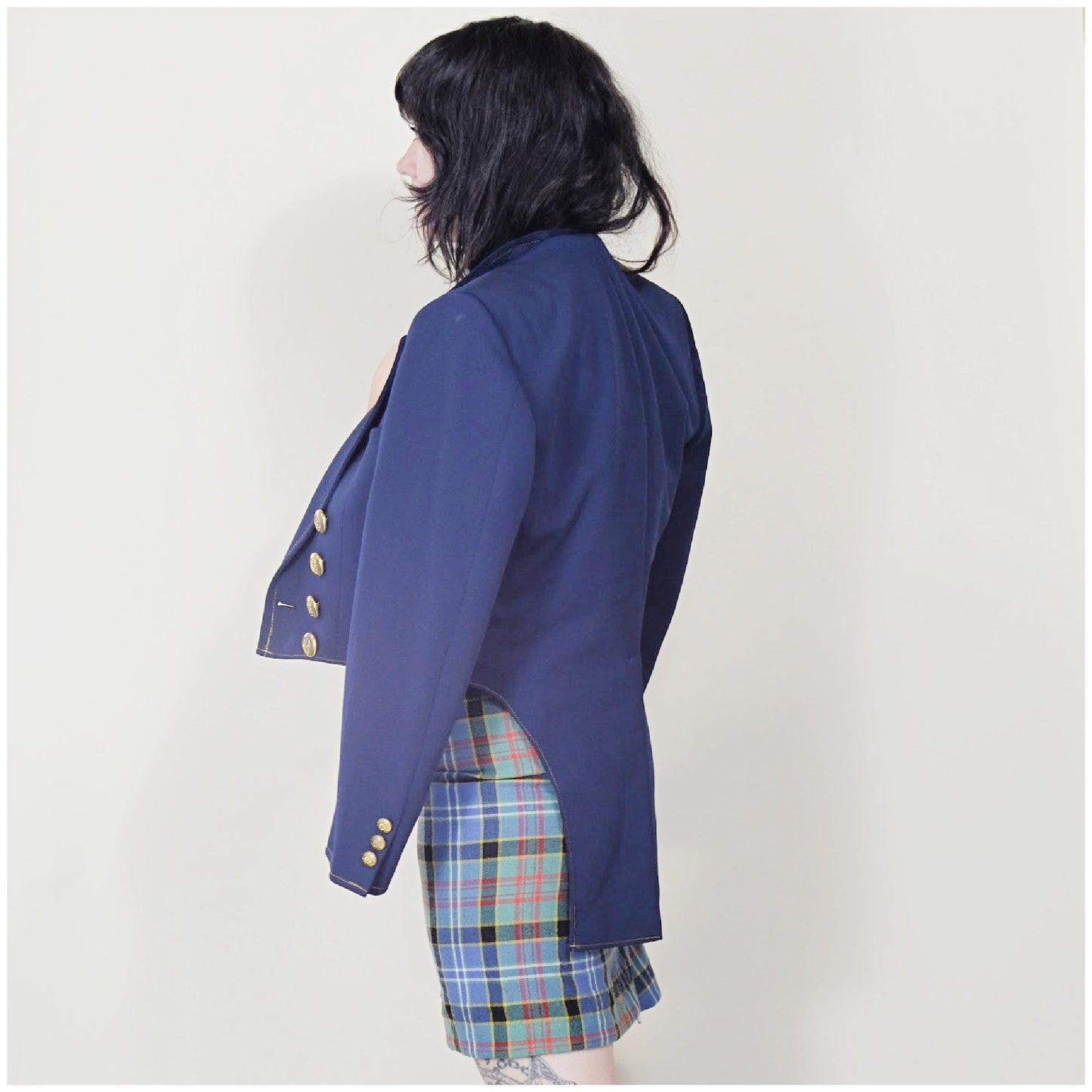 medium 1960s Vintage COATTAIL Uniform 60s Suit Jacket with Tails Band Jacket