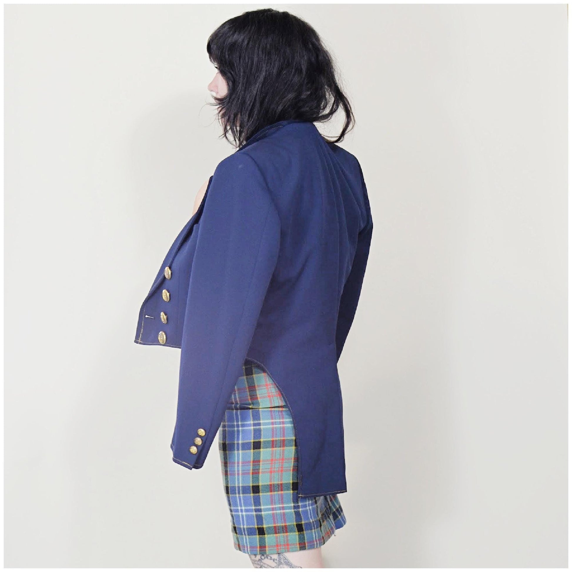 medium 1960s Vintage COATTAIL Uniform 60s Suit Jacket with Tails Band Jacket