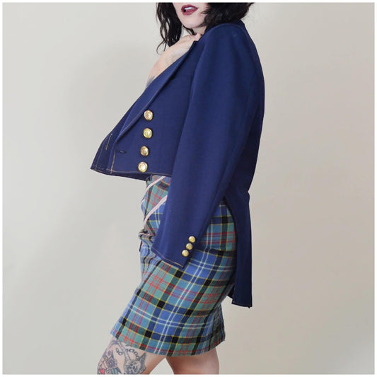 medium 1960s Vintage COATTAIL Uniform 60s Suit Jacket with Tails Band Jacket