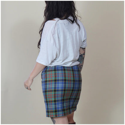 27 waist JEAN PAUL GAULTIER Zipper Wool Tartan Skirt