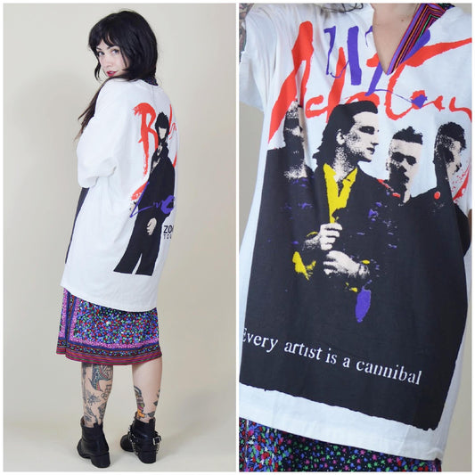 xl 1991 U2 Vintage Oversized Tee Every Artist is a Cannibal 90s Band