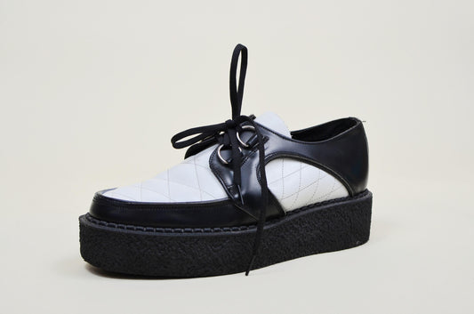 9 Mens Platform CREEPER 1990s VINTAGE Shoes Black and White