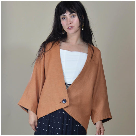 1980s ADELE SIMPSON Vintage Wrap Jacket Kimono Style Top 80s