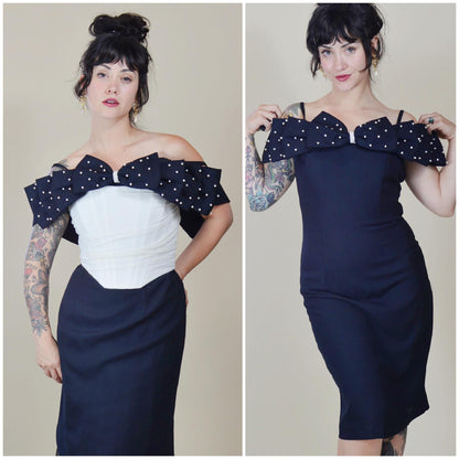 33 waist Vintage 1980s Party Dress 80s Wiggle Dress Pearl Detail