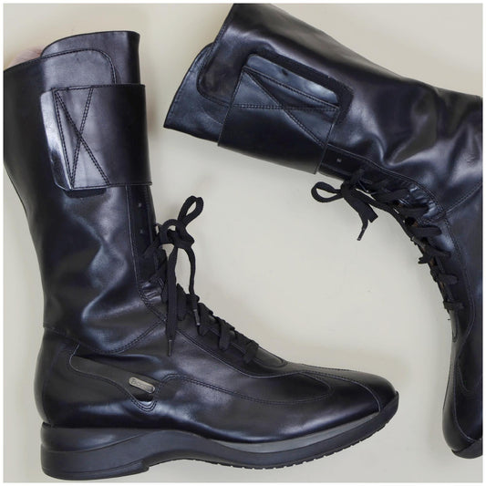 9 Ceaser PACIOTTI Leather Boots Vintage Y2K Matrix Boots 90s 2000s Vintage Tall Boots