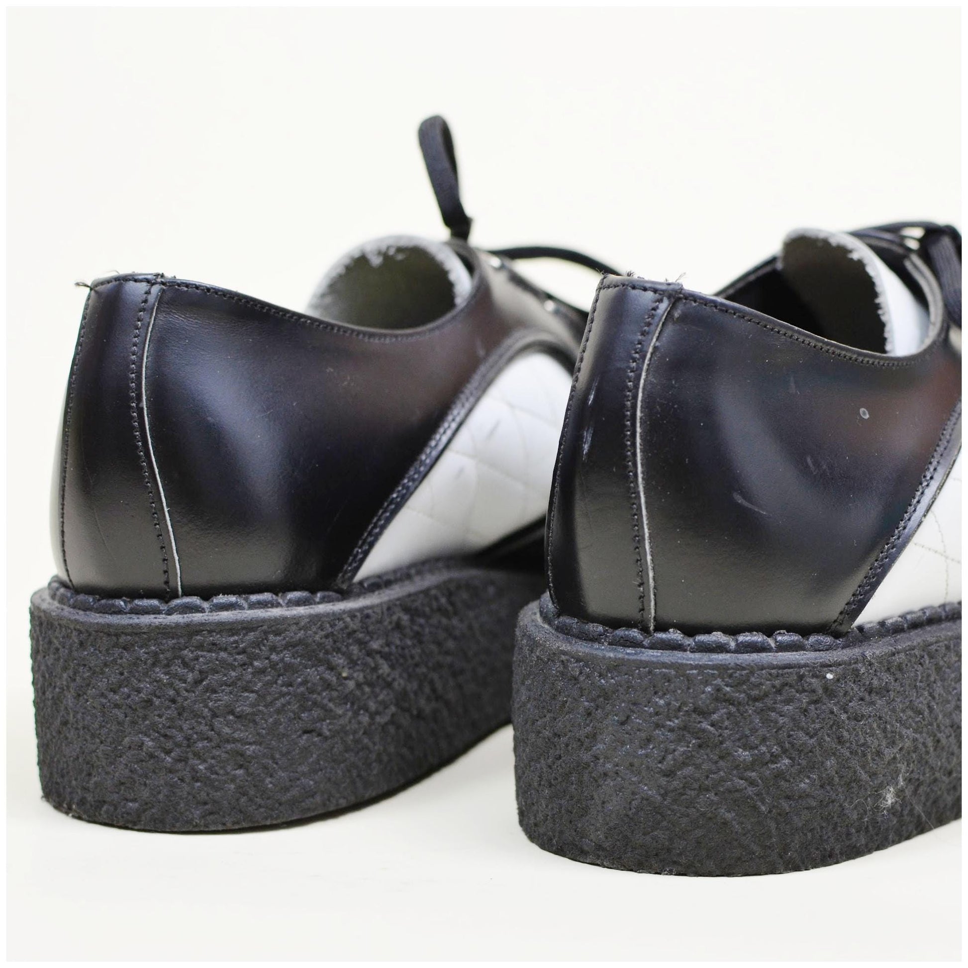 9 Mens Platform CREEPER 1990s VINTAGE Shoes Black and White